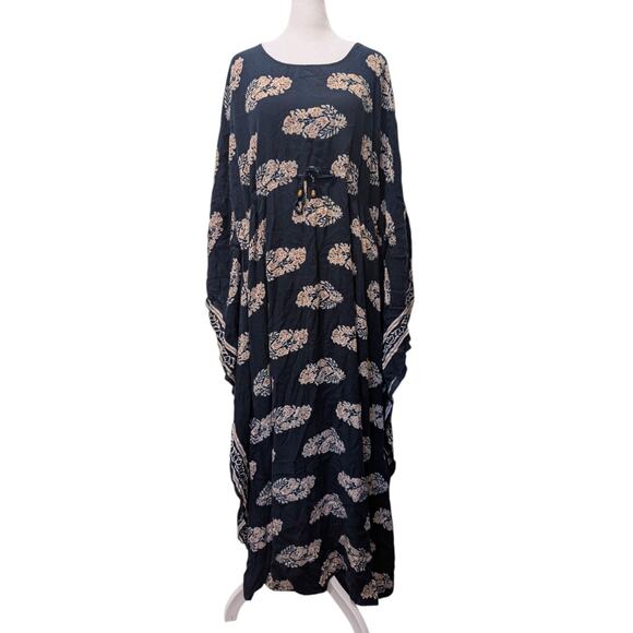 Khadra Fashion Block Print Full Length Kaftan Size 60 - Picture 1 of 5